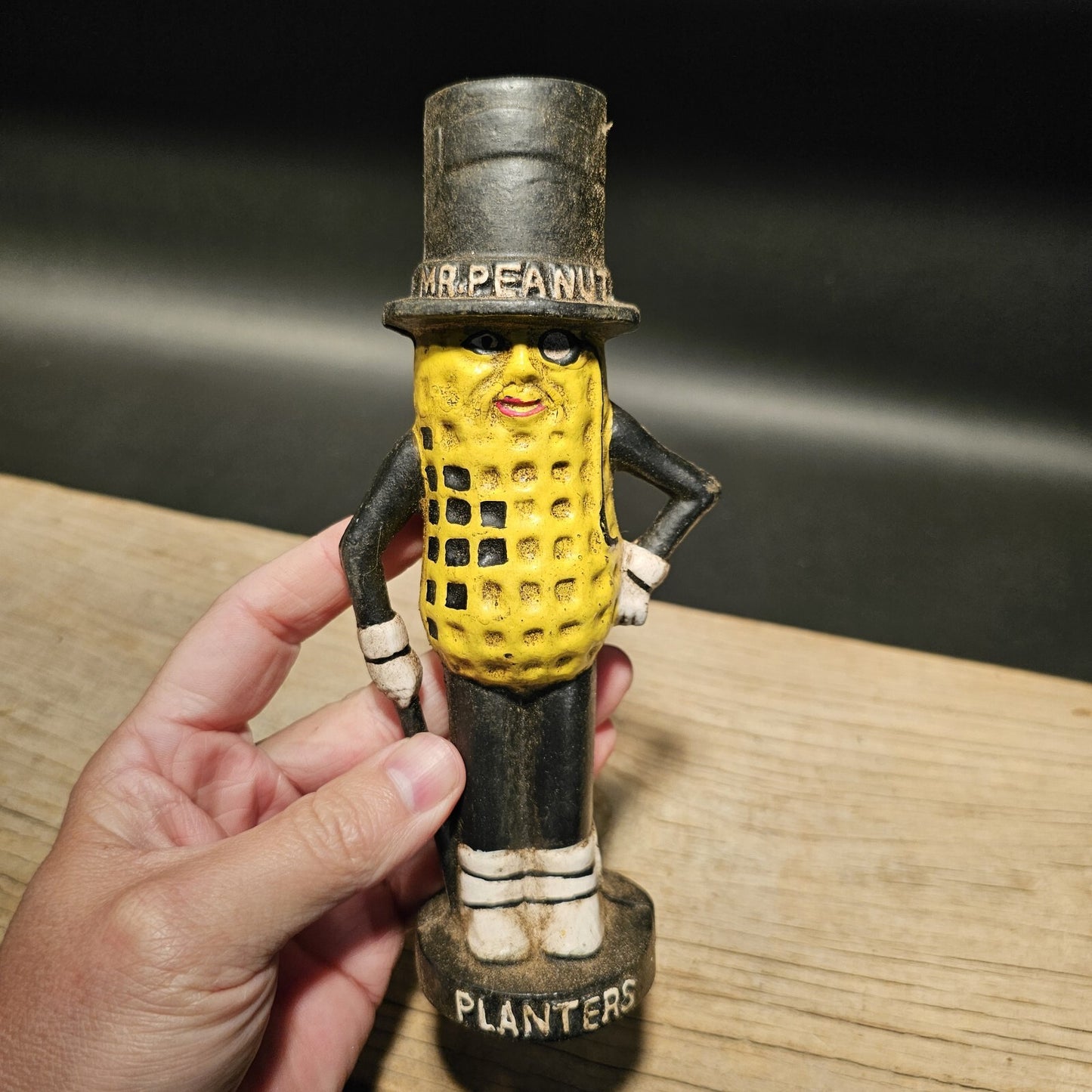 Antique Vintage Style Cast Iron Peanut Coin Bank