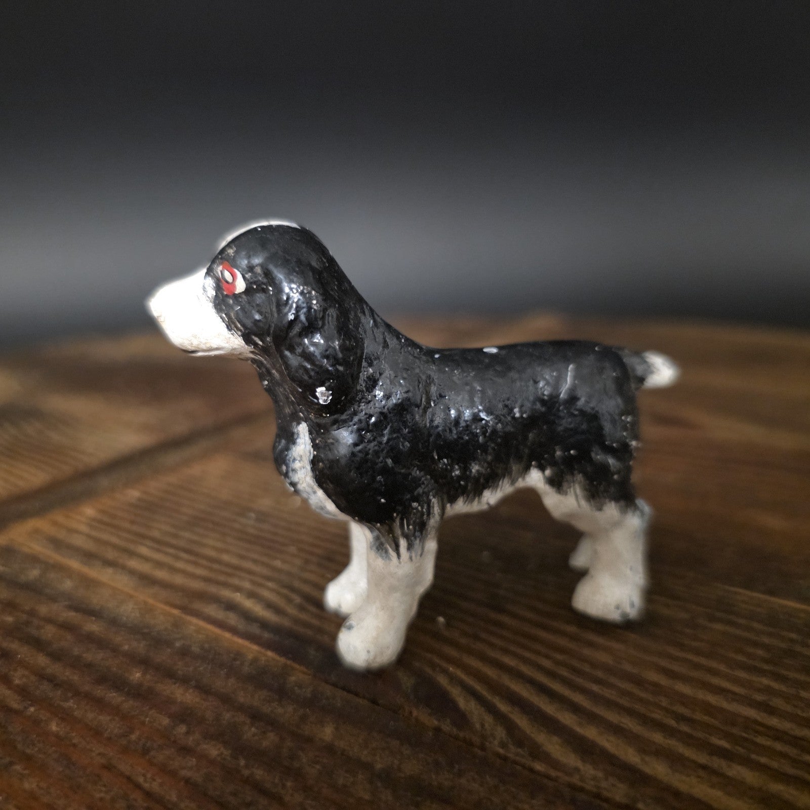Vintage Antique Style Miniature Cast Iron King Charles Spaniel Dog Figurine Dog