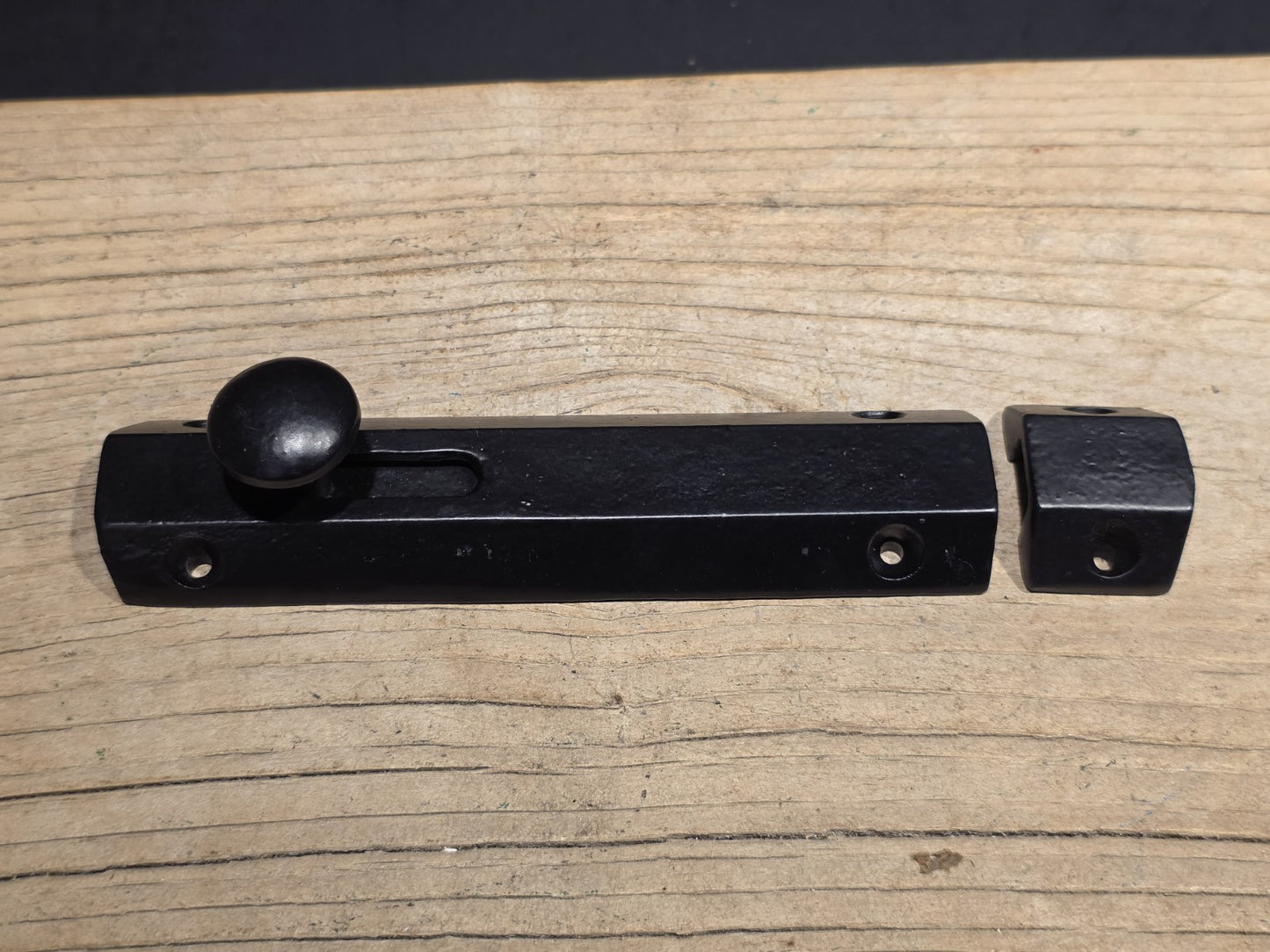 6" Black Retro Modern Style Iron Slide Door Latch Lock