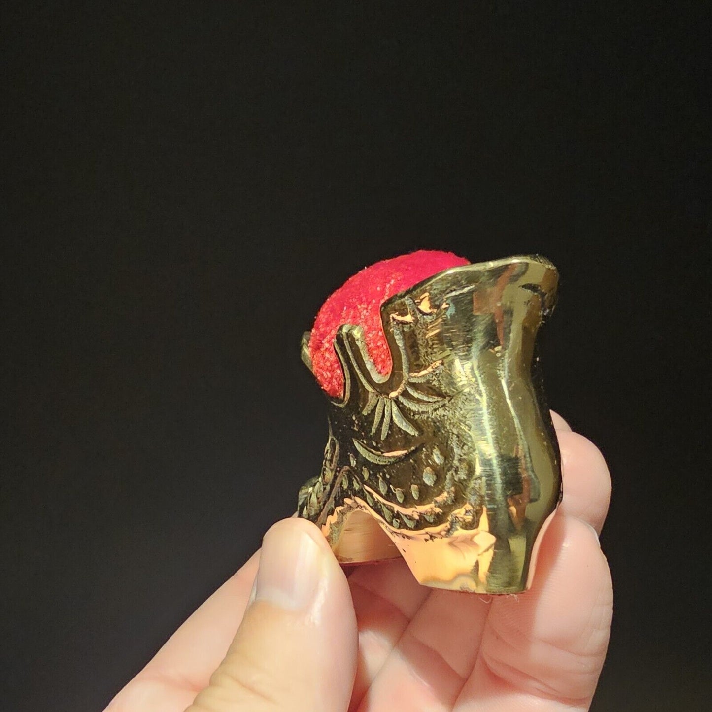 Antique Vintage Style Miniature Brass Sewing Pin Cushion