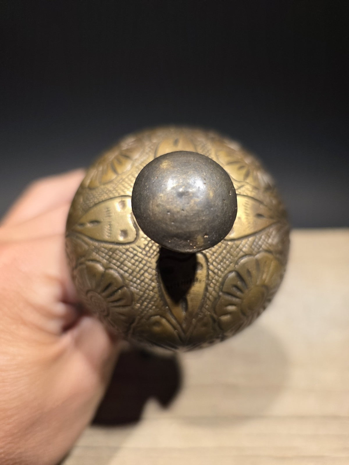 Antique Vintage Style Ornate Brass Table Desk Bell