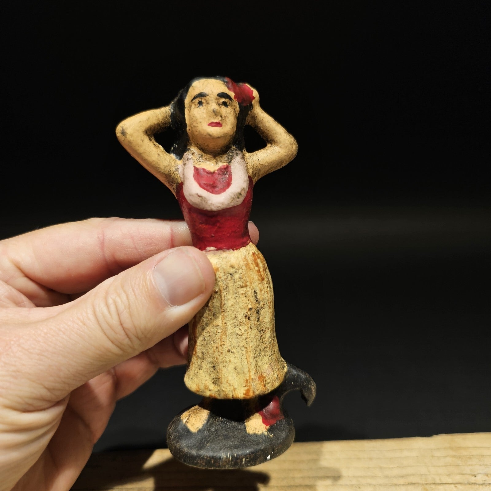 Antique Vintage Style Cast Iron Hula Dancer Bottle Opener