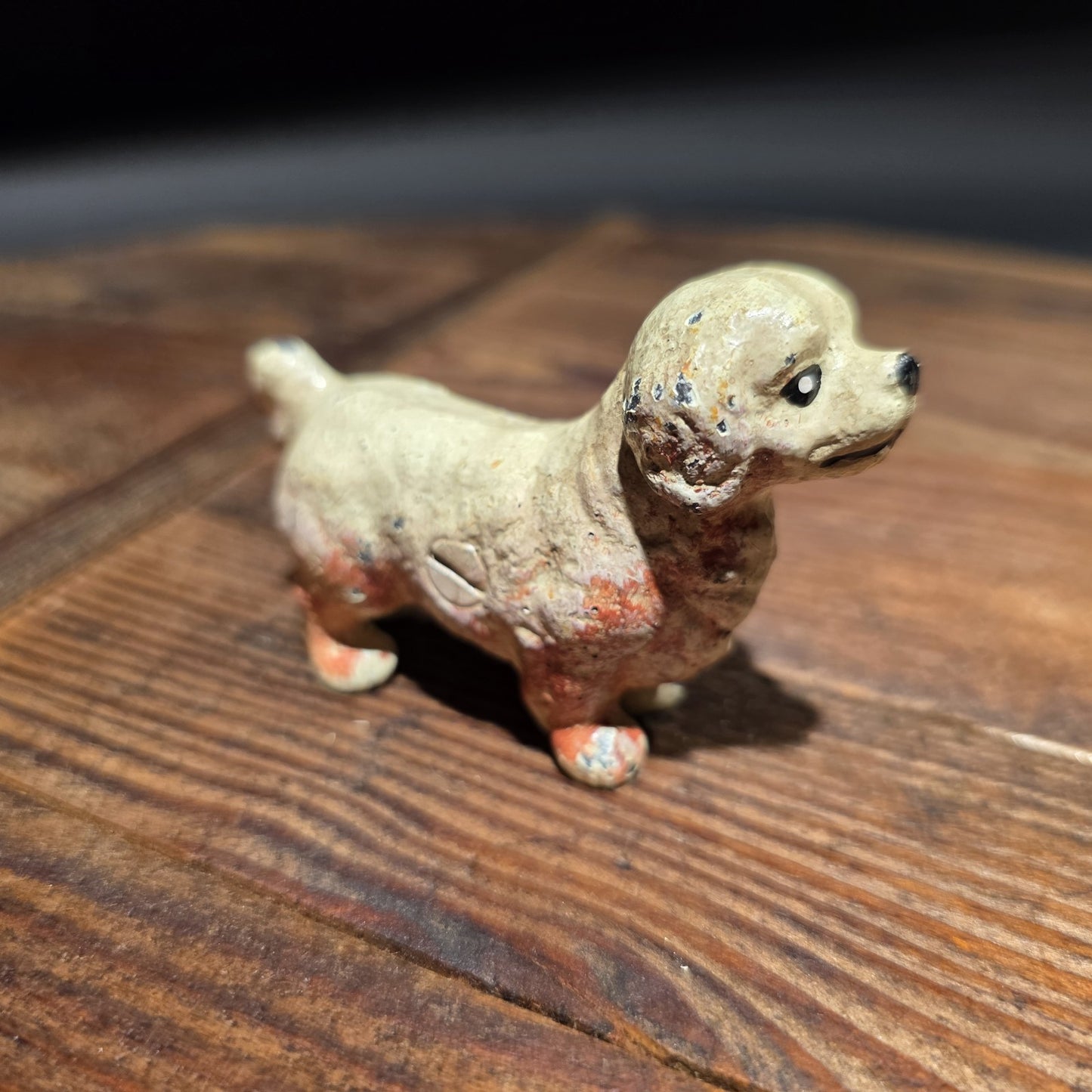 Cast Iron Golden Retriever Dog Figurine – Vintage Style Miniature Animal Figure