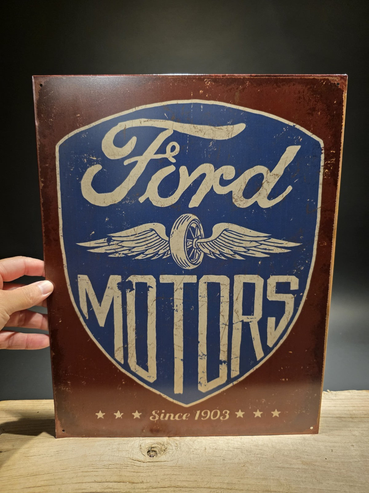 16" Metal Vintage Style Ford Motors Sign