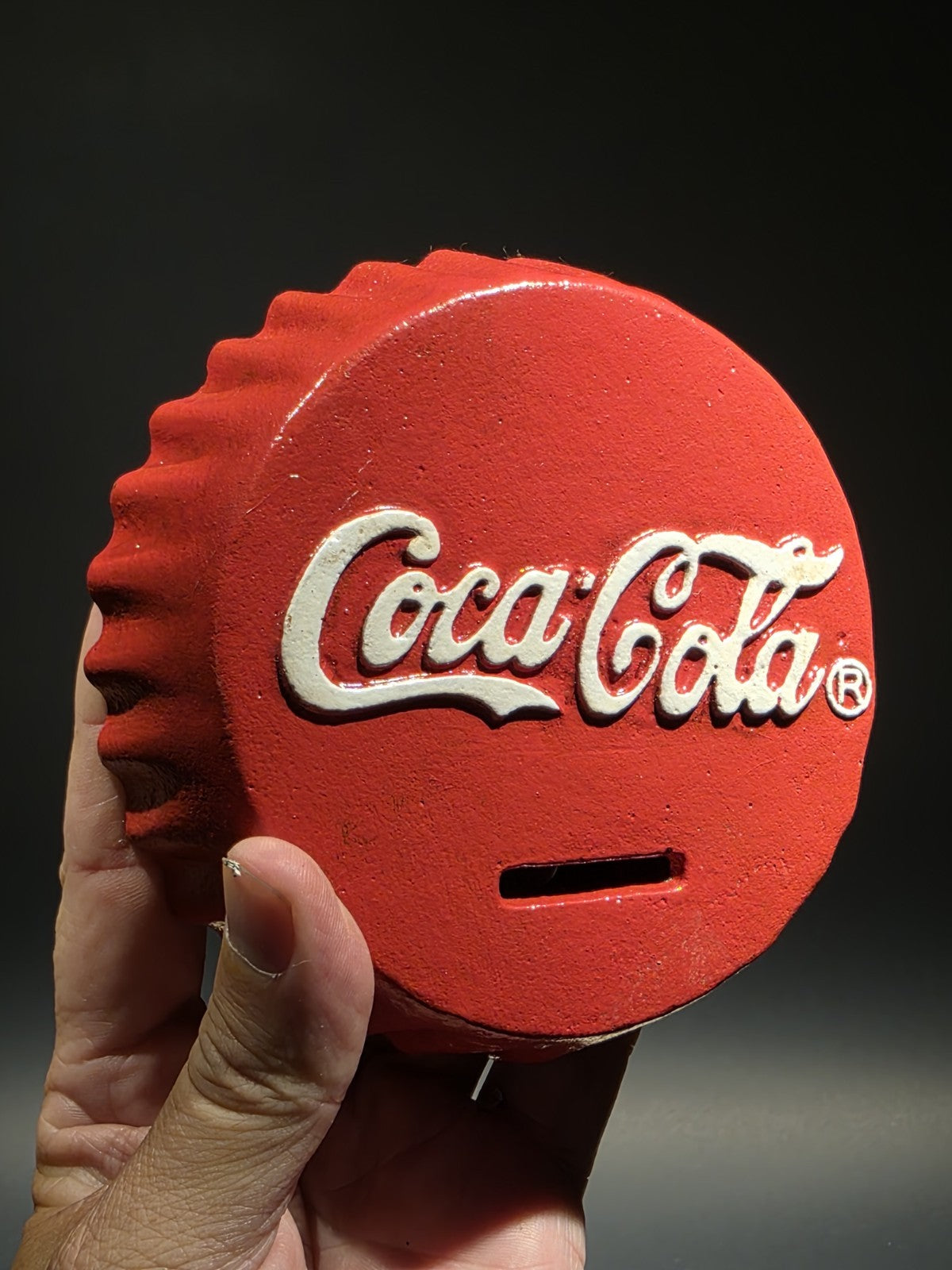 Antique Vintage Style Cast Iron Coca Cola Bottle Cap Coin Bank Atlanta Ga.