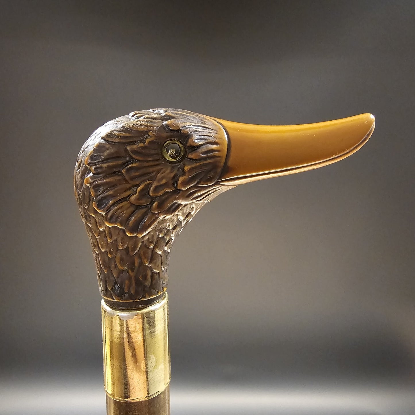 36" Antique Style Brown Duck Head Walking Stick Cane