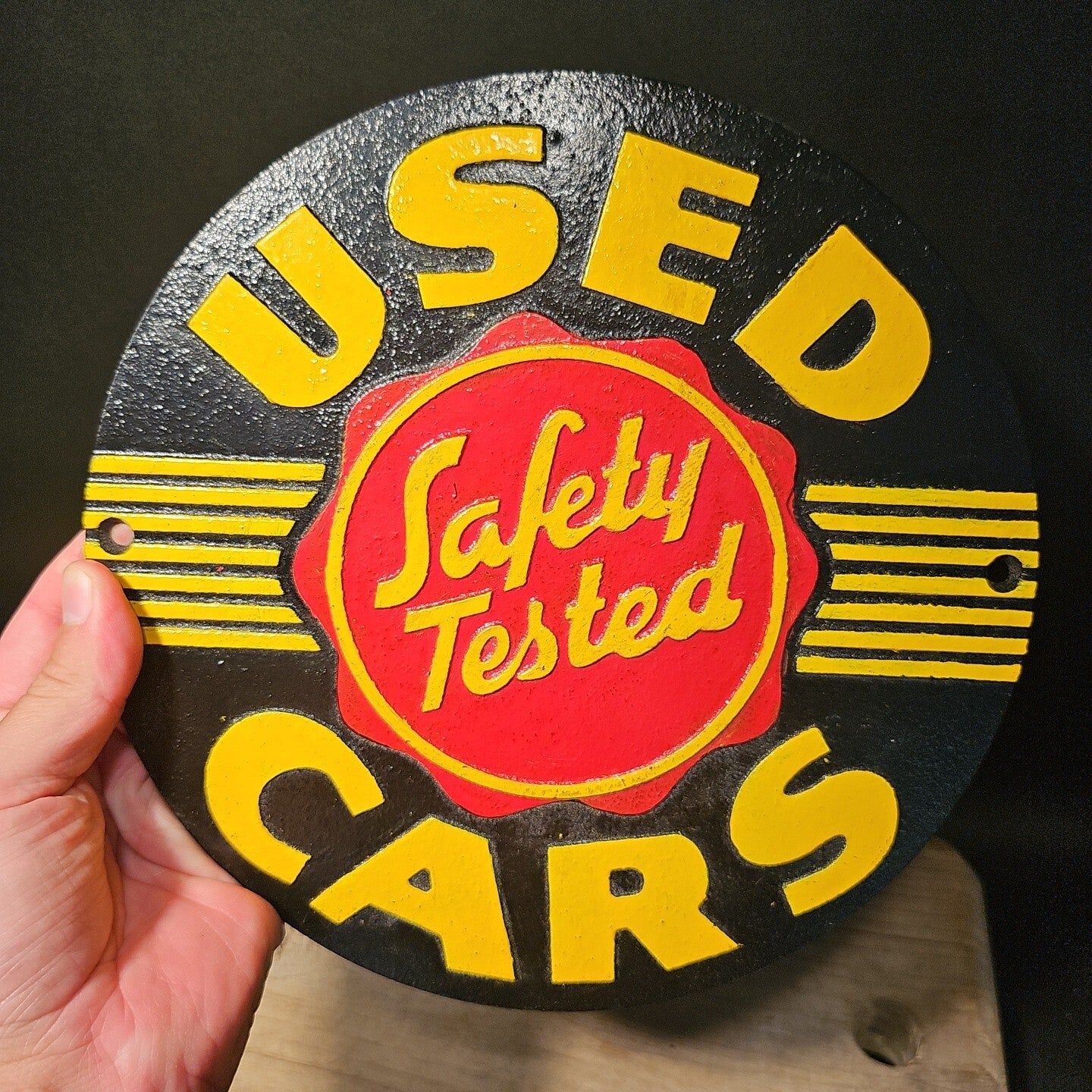 Antique Vintage Style Cast Iron Used Cars Sign Plaque
