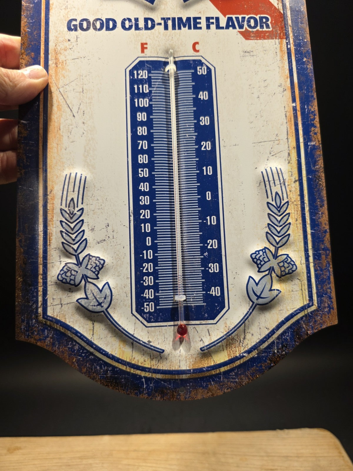 17.5 "Pabst Blue Ribbon Beer Thermometer  Vintage Style Metal Advertising Sign