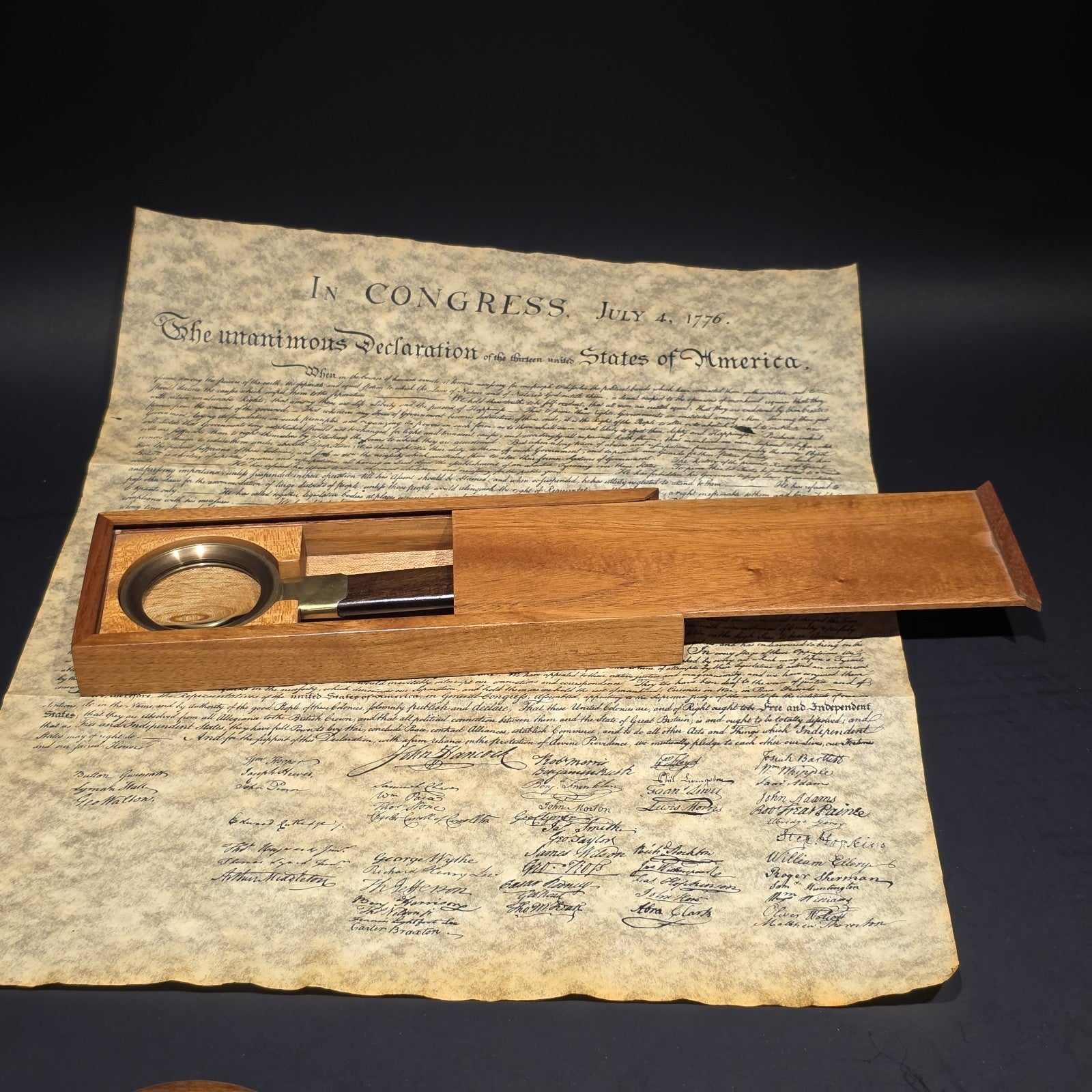 Wood Cased Magnifying Glass Set – Vintage Style Desk Reading Lens