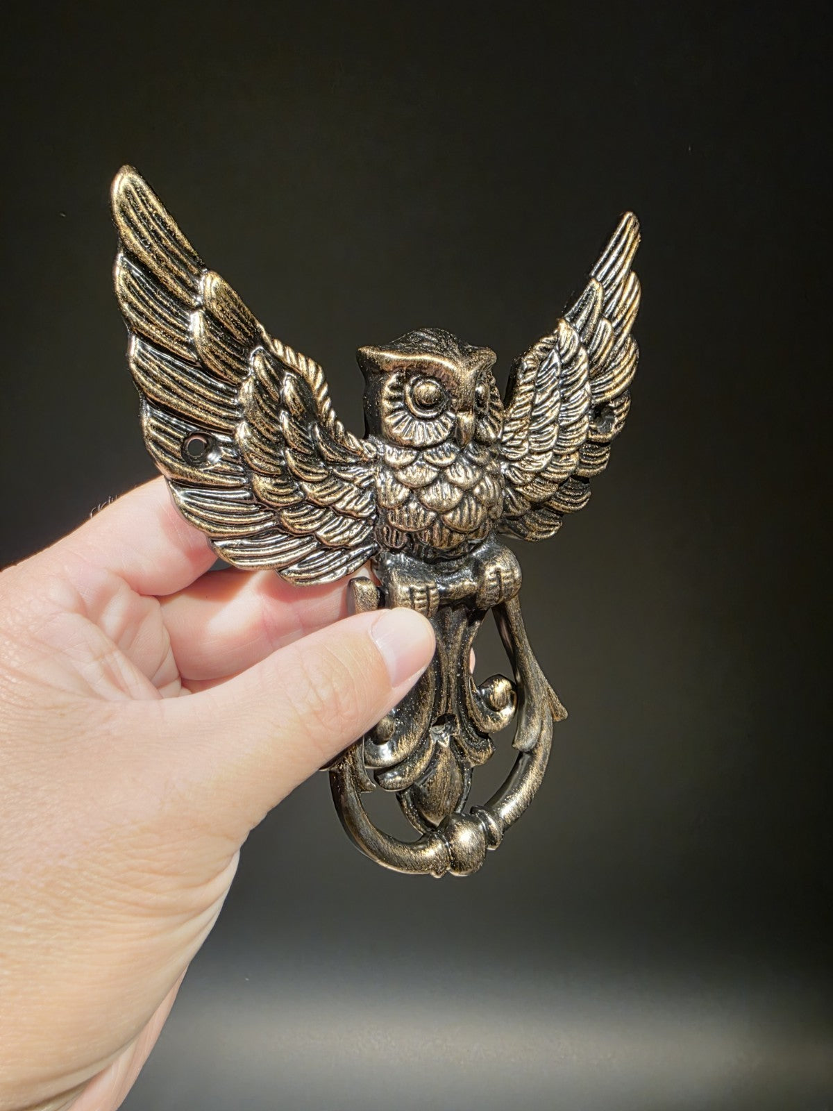 Antique Vintage Style Cast Iron Owl Door knocker