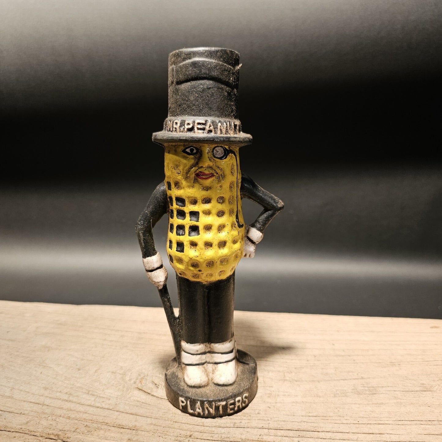 Antique Vintage Style Cast Iron Peanut Coin Bank