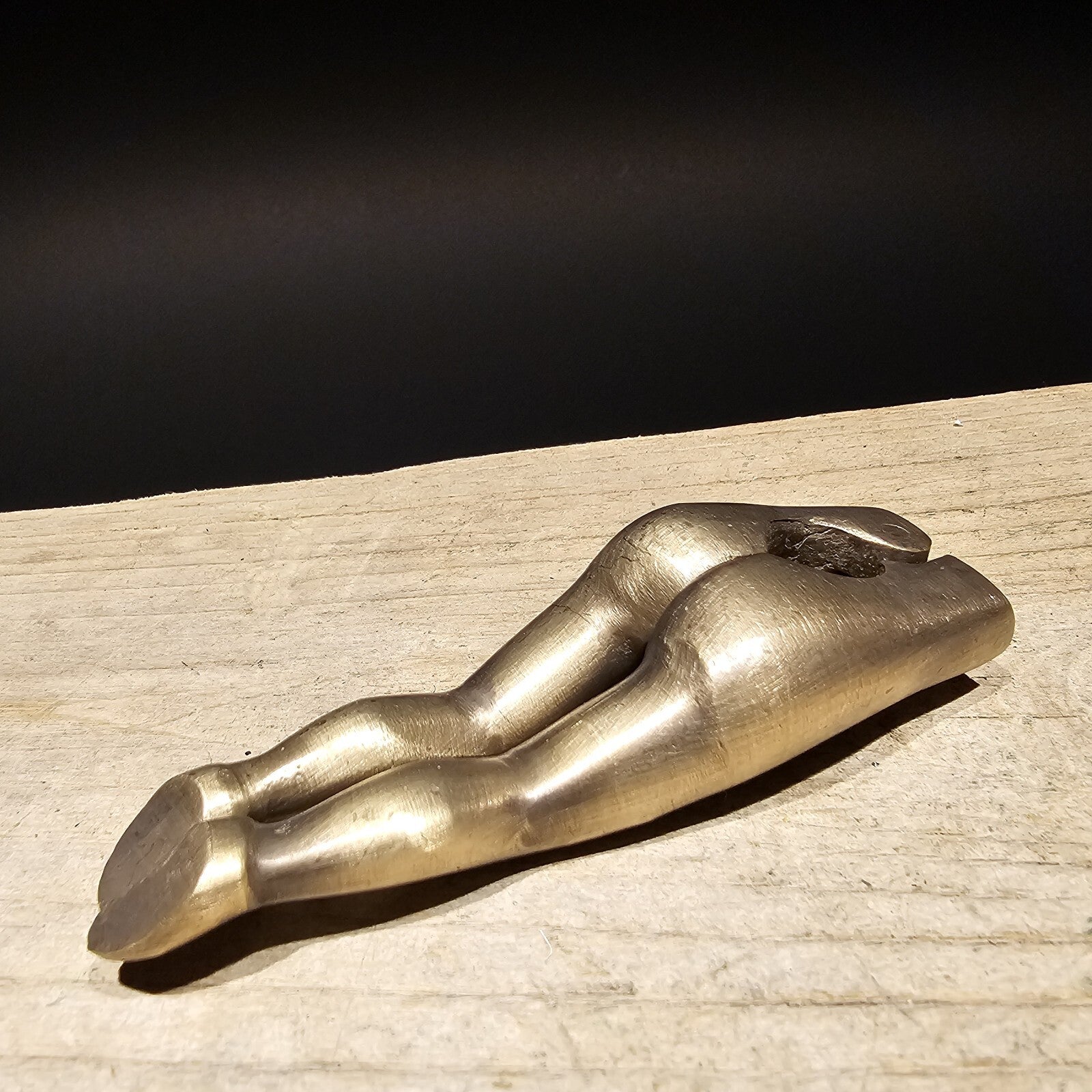4" Antique Vintage Style Brass Risque Lady Legs Nut Cracker