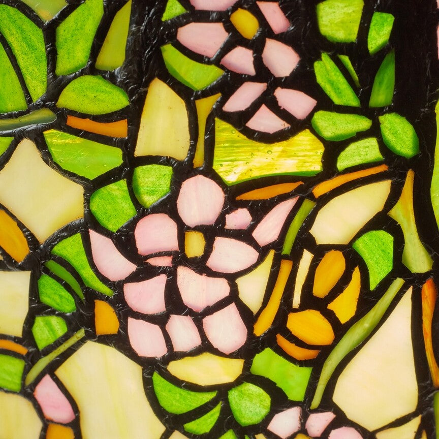 31.75" Cherry Blossoms Stained Glass Table Lamp