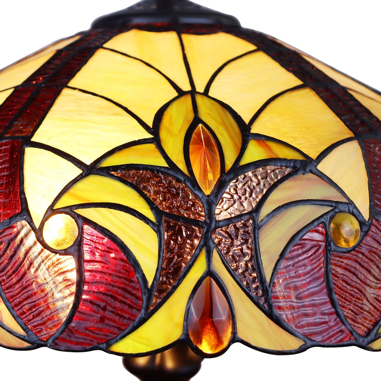 23 1/4" Antique Vintage Style Stained Glass Table Lamp