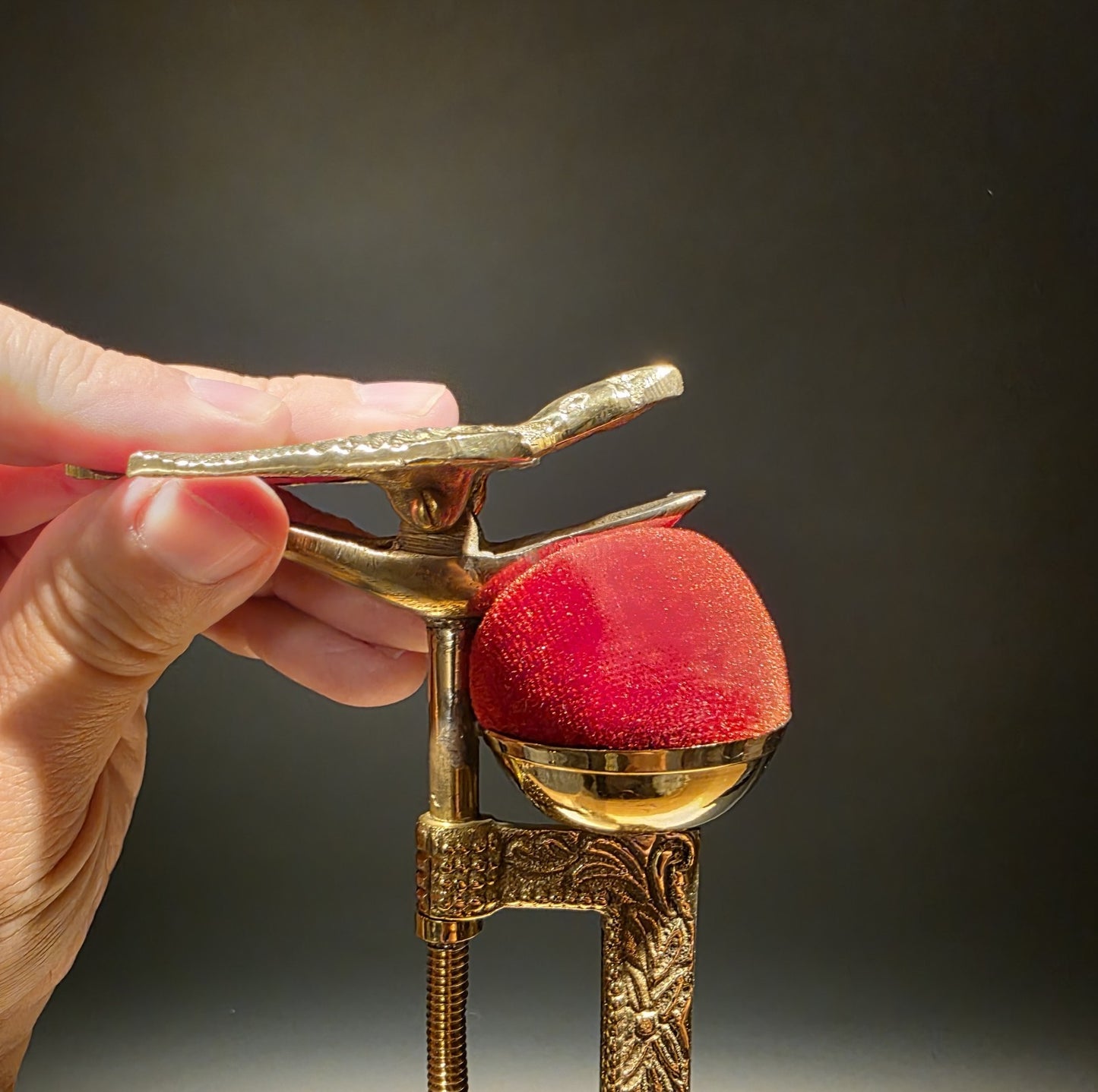 6" Brass Eagle Sewing Clamp Pin Cushion