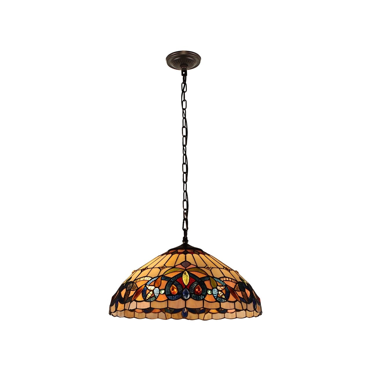18.11 " Stained Glass Pendant Swag Ceiling Light
