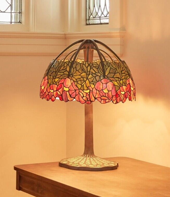 27"H Lotus Mosaic Base Stained Glass Table Lamp