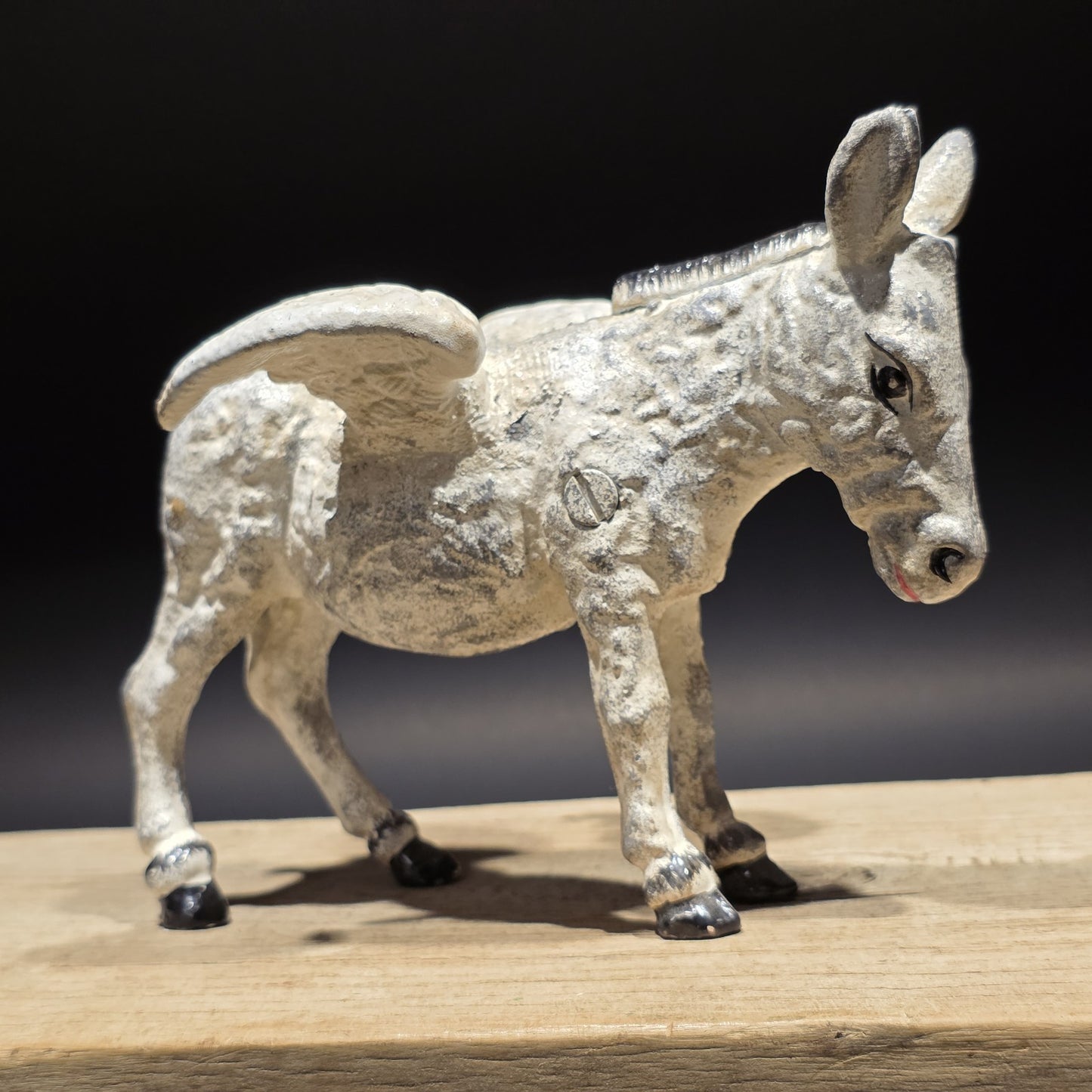 Antique Vintage Style Cast Iron Flying Donkey Coin Bank