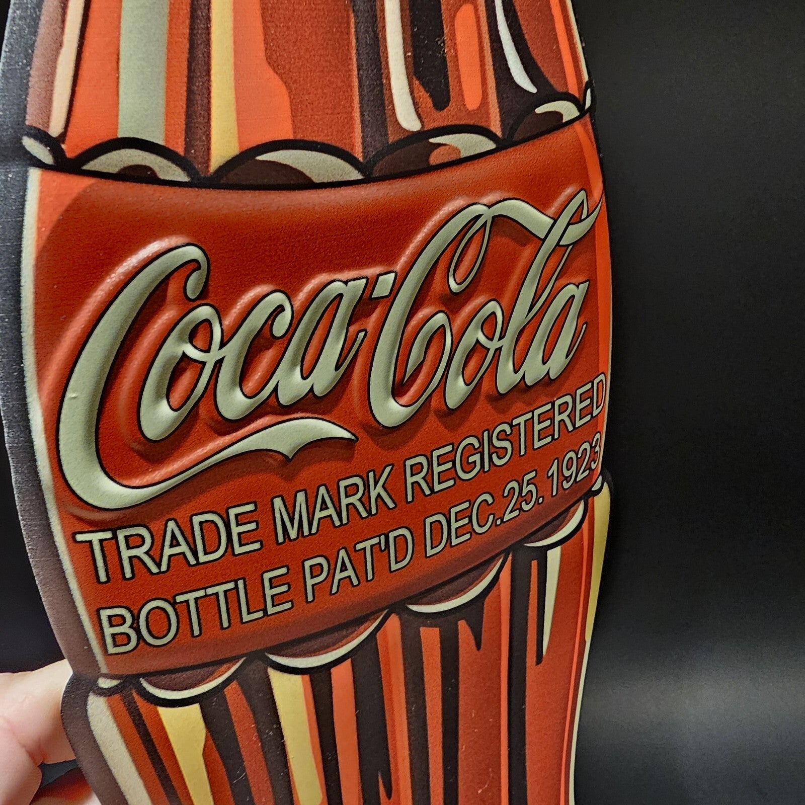 22" Vintage Style Metal Die Cut Coca Cola Bottle Sign