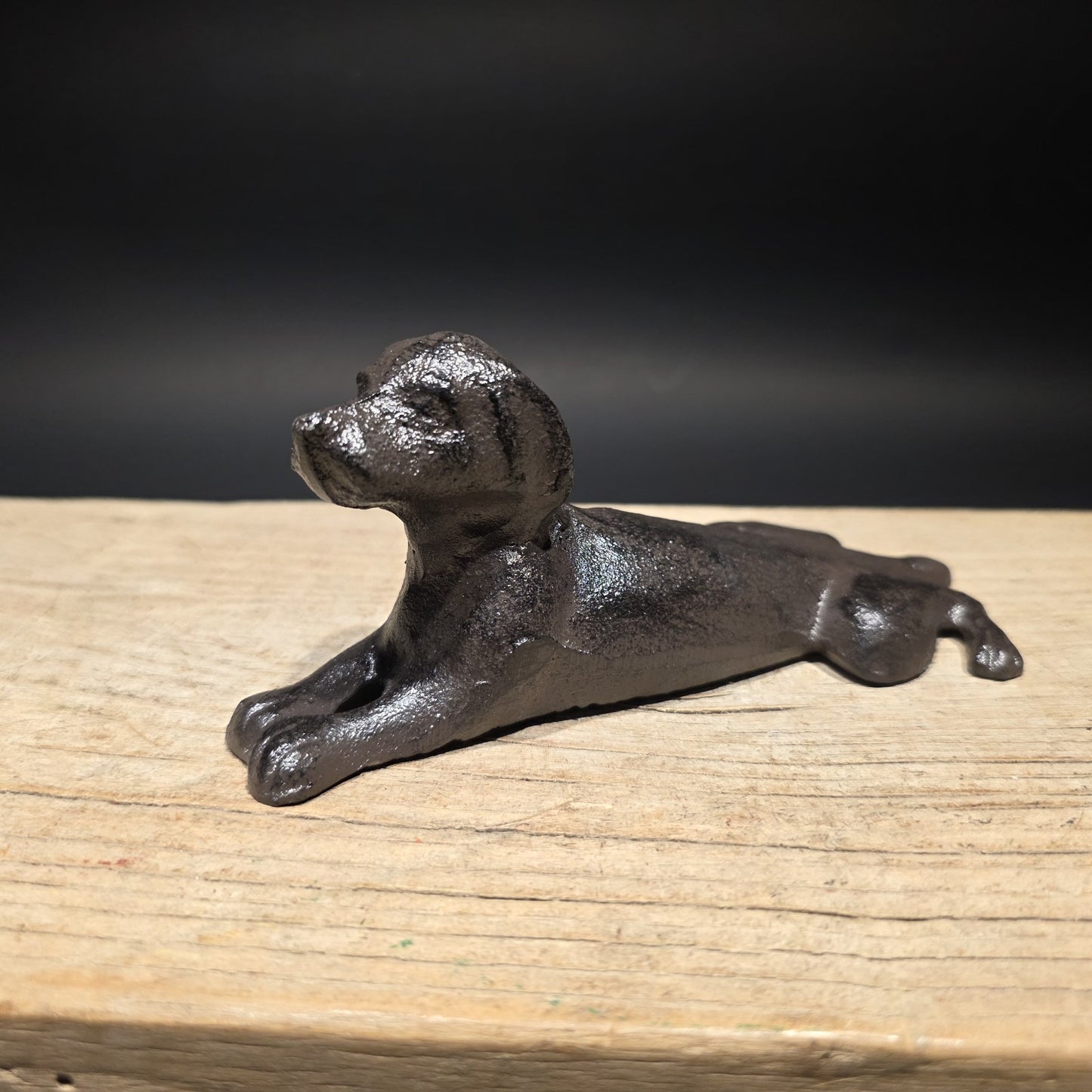 Cast Iron Lying Dog Doorstop – Vintage Style Figural Door Stop