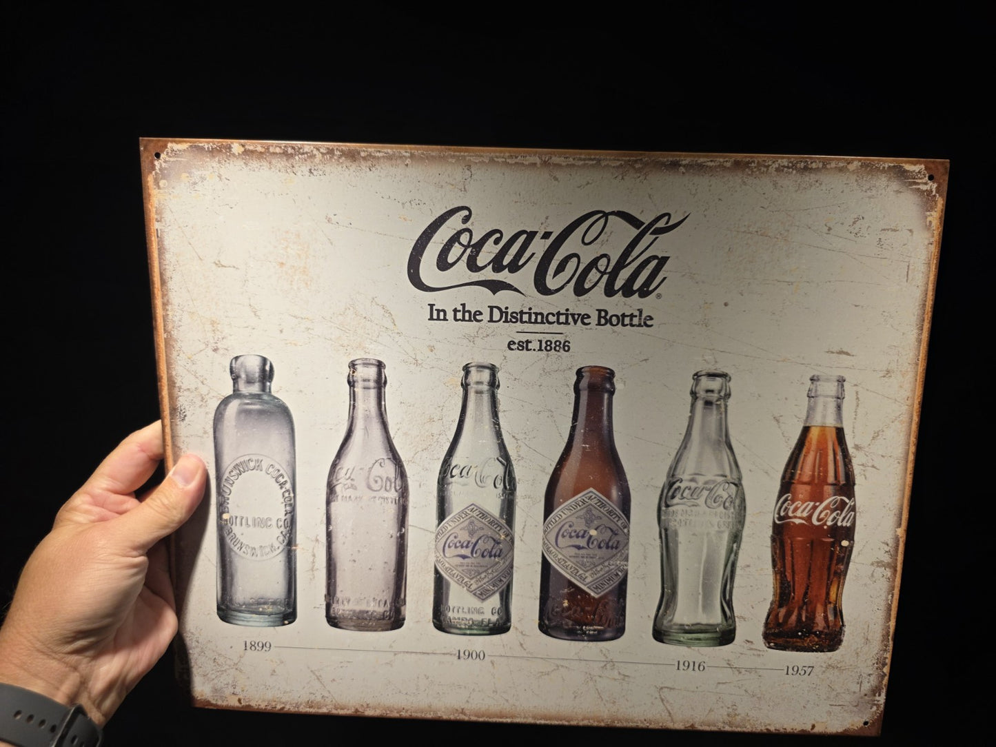 Metal Vintage Style Coca Cola Bottles Sign