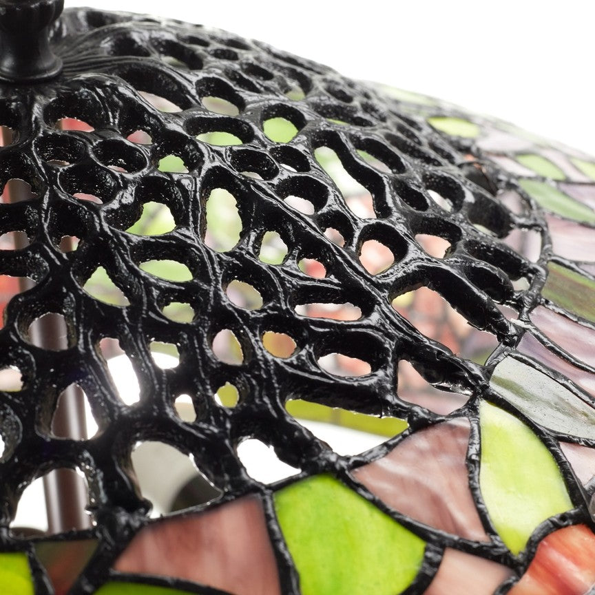 35.5'' Rose Bush Tiffany-Style Stained Glass Table Lamp