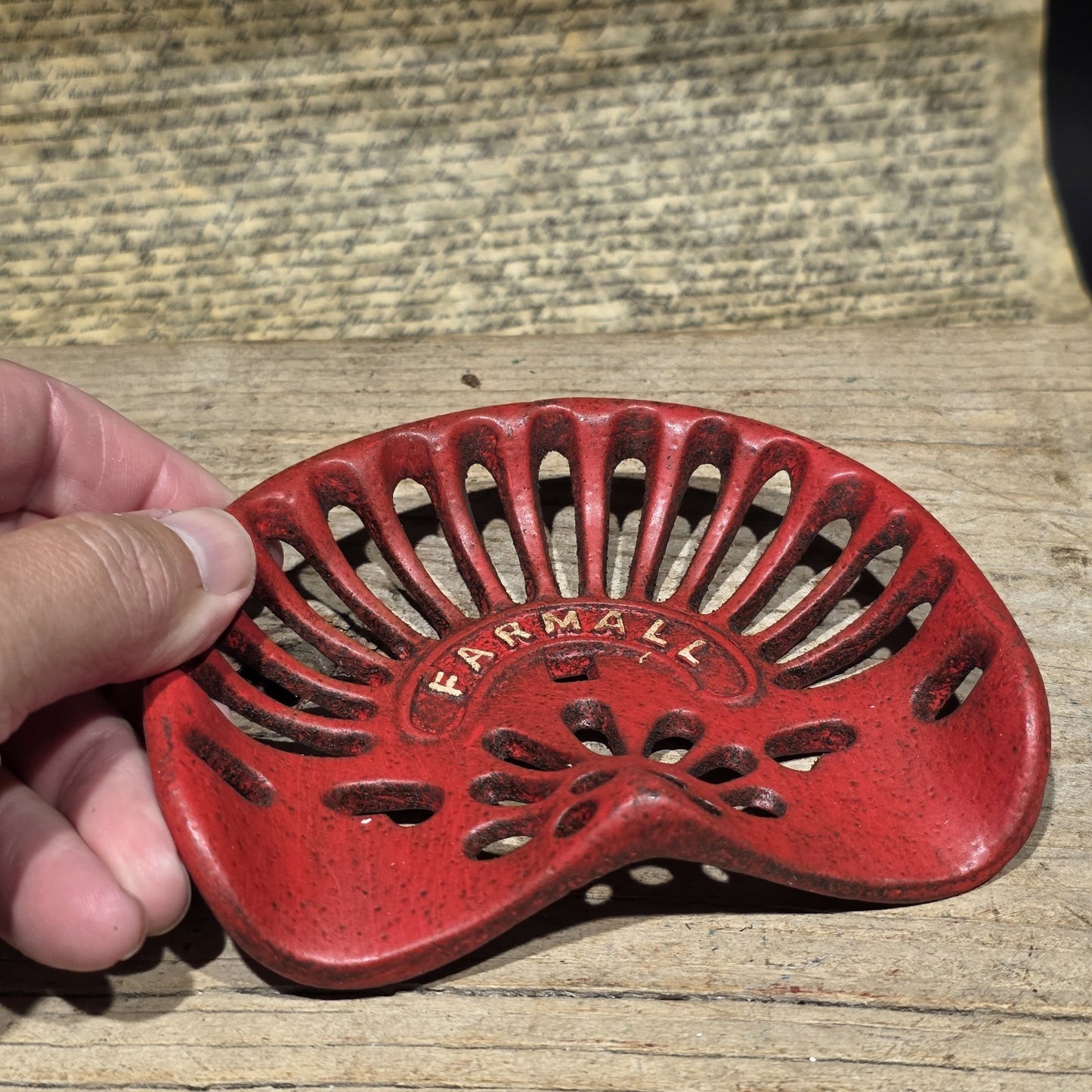 5" Mini Farmall Cast Iron Tractor Seat – Red IH Salesman Sample Paperweight