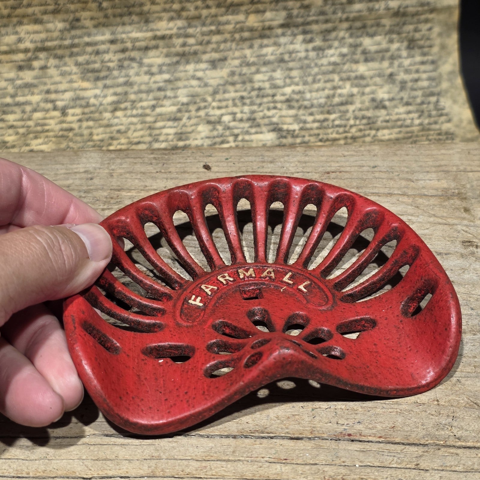 5" Mini Farmall Cast Iron Tractor Seat – Red IH Salesman Sample Paperweight