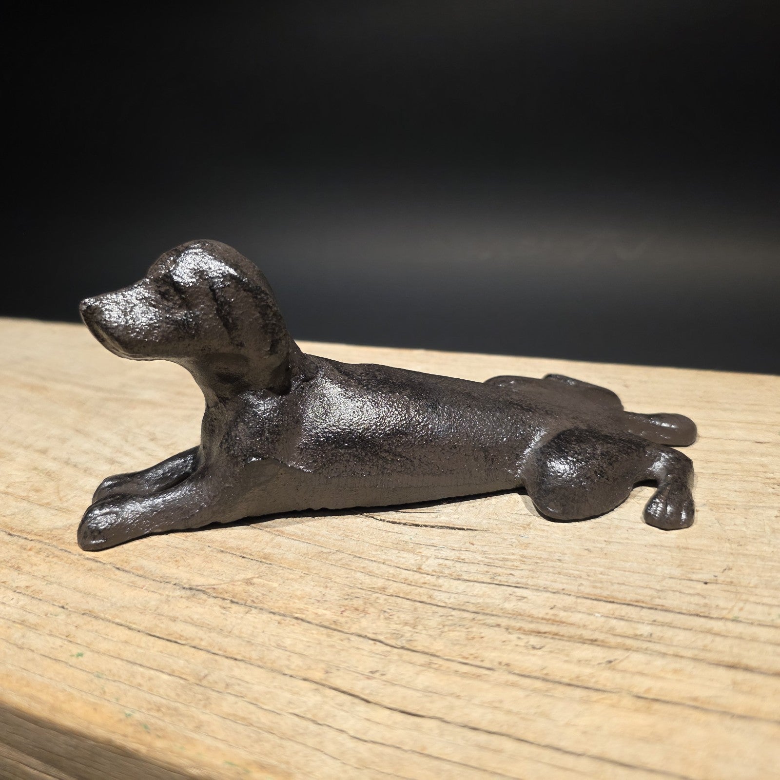 Cast Iron Lying Dog Doorstop – Vintage Style Figural Door Stop