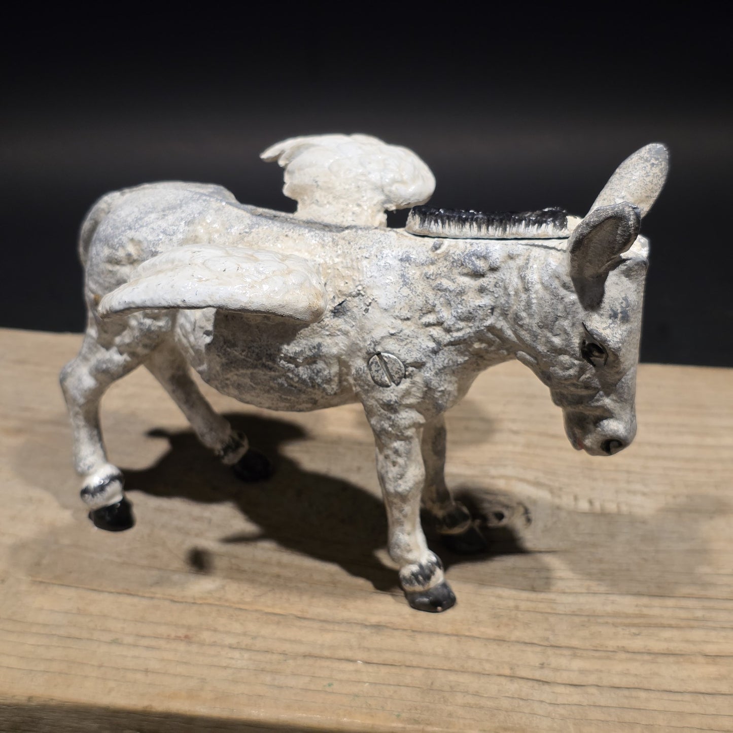 Antique Vintage Style Cast Iron Flying Donkey Coin Bank