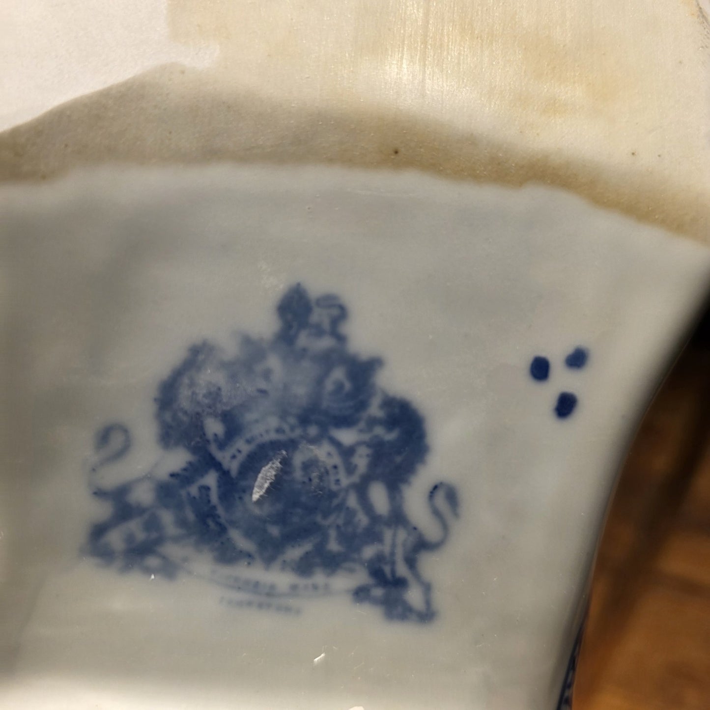 Blue And White Victorian Boot Vase/ Planter