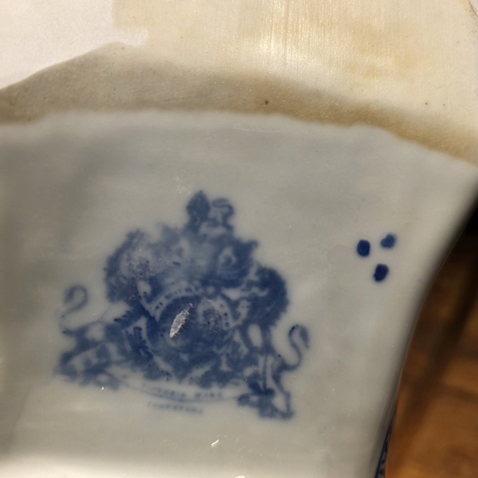 Blue And White Victorian Boot Vase/ Planter