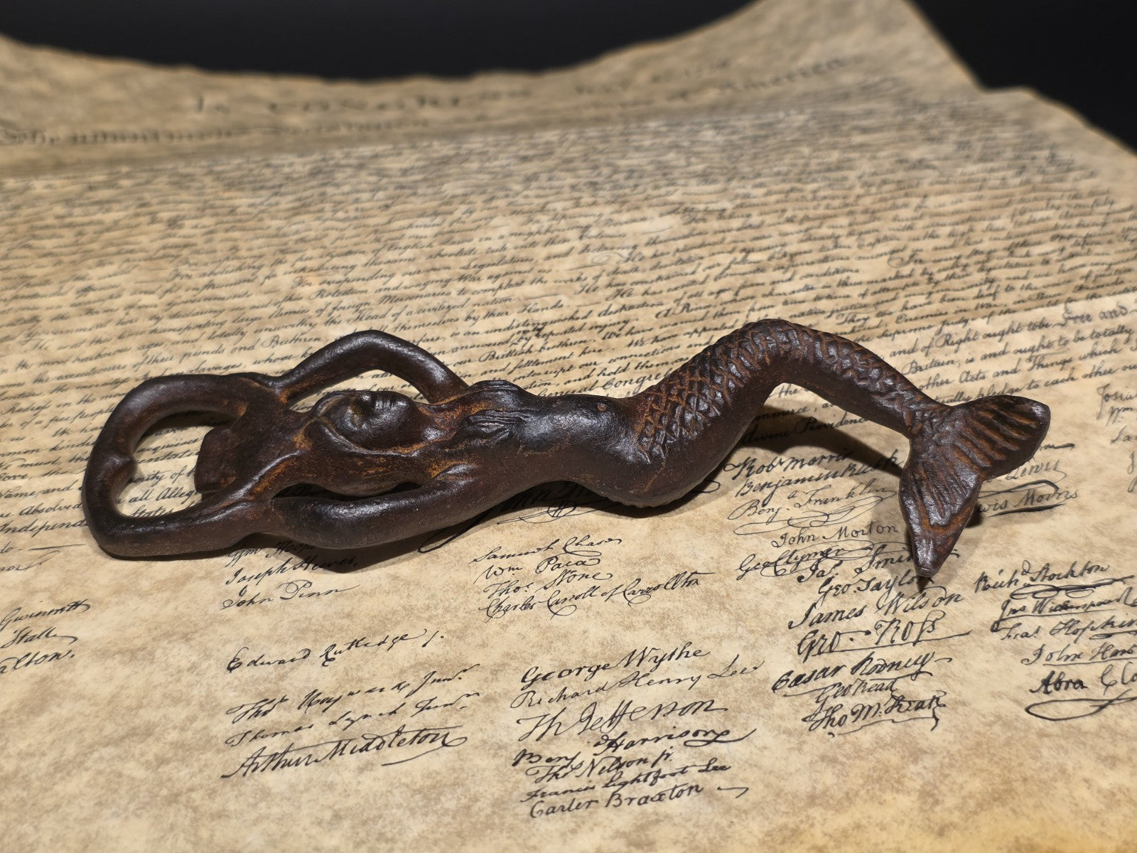 7" Vintage Style Cast Iron Mermaid Bottle Opener Coastal Bar Tool