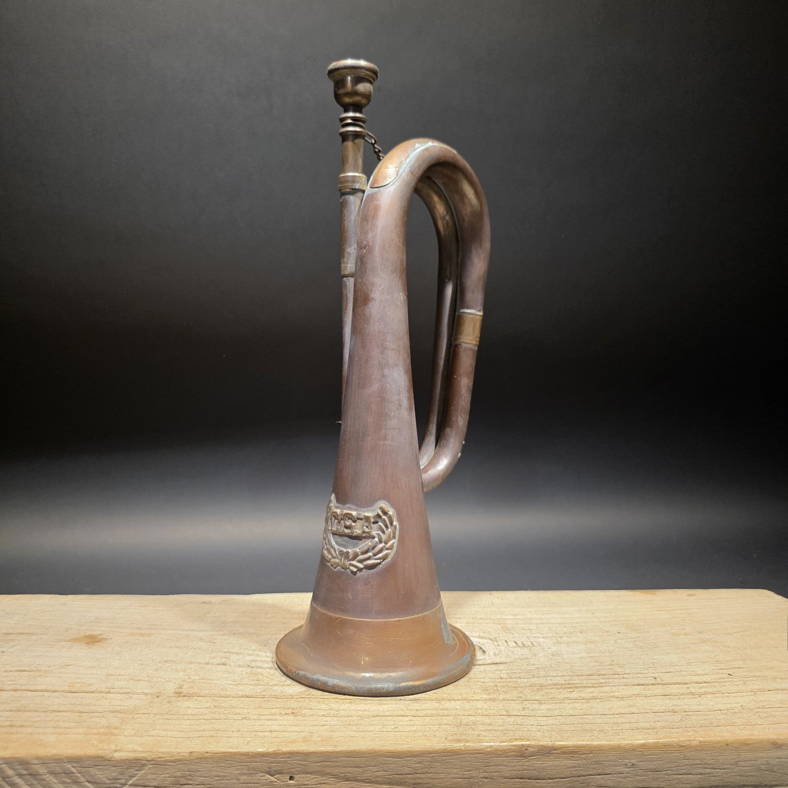 12" Antique Style Civil War Confederate CSA Bugle Copper Brass Signal Horn