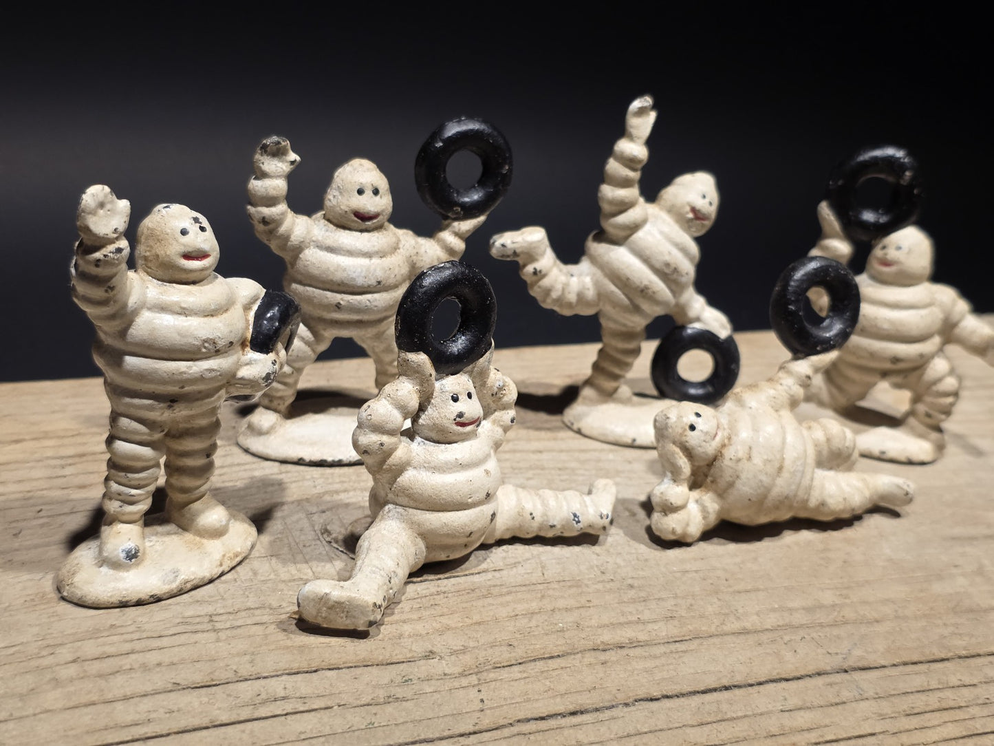 Vintage Style Cast Iron Set of 6 Michelin Men – Classic Advertising