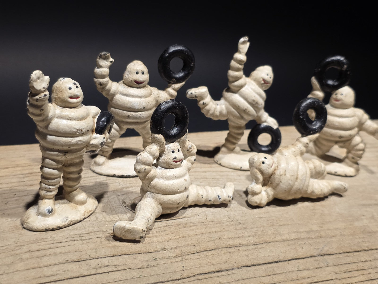 Vintage Style Cast Iron Set of 6 Michelin Men – Classic Advertising