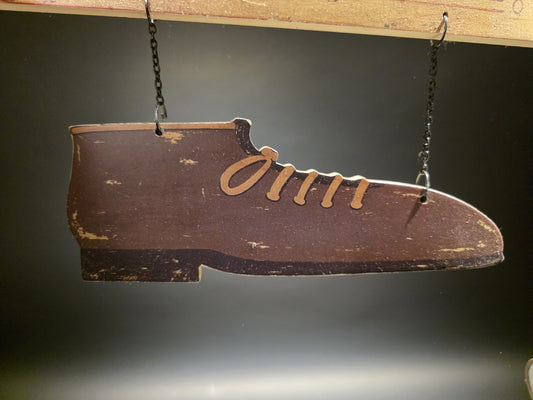 14" Vintage Style Shoe Shop Trade Sign – Cobbler Folk Art Americana Hanging Sign