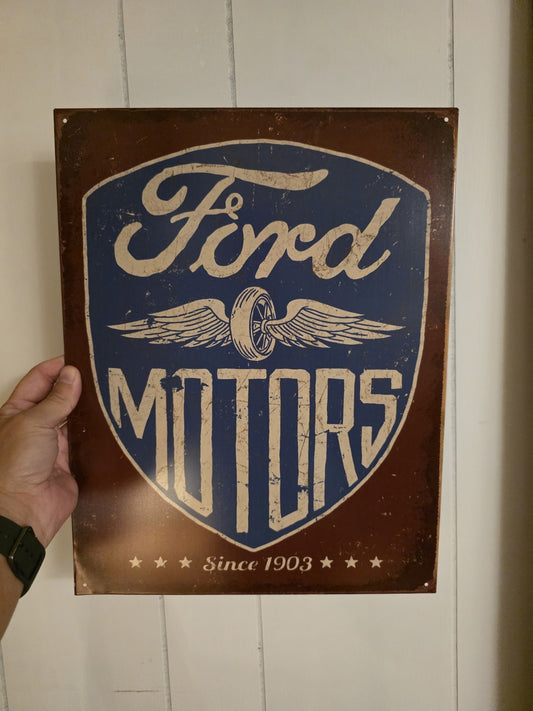 16" Metal Vintage Style Ford Motors Sign