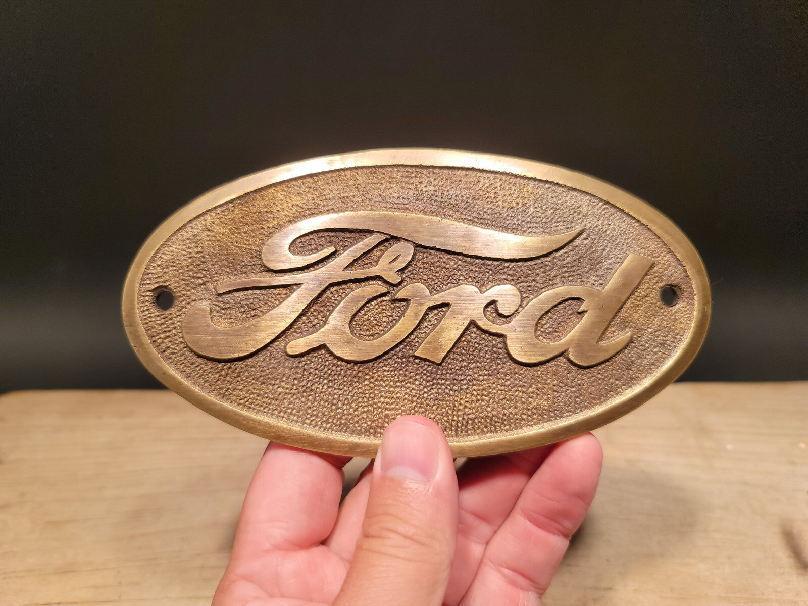 Antique Vintage Style Brass Ford Plaque