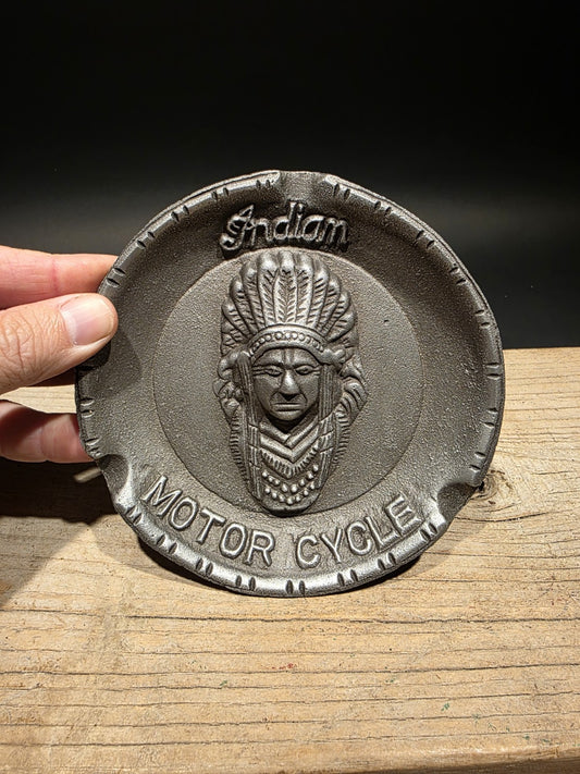 Vintage Antique Style Aluminum Indian Motorcycle Ash Tray