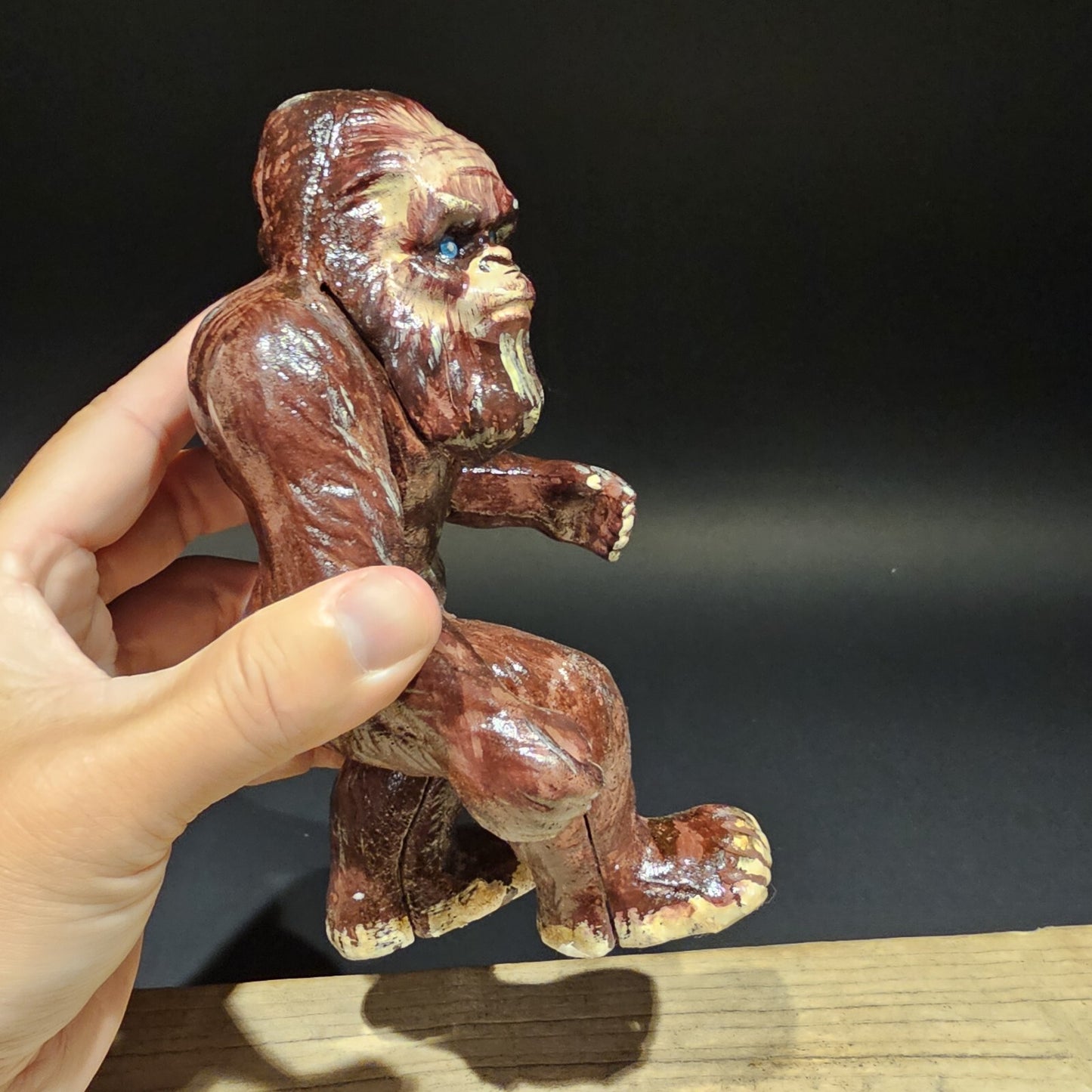 7 1/2" Antique Style Cast Iron Big Foot Sasquatch Coin Bank