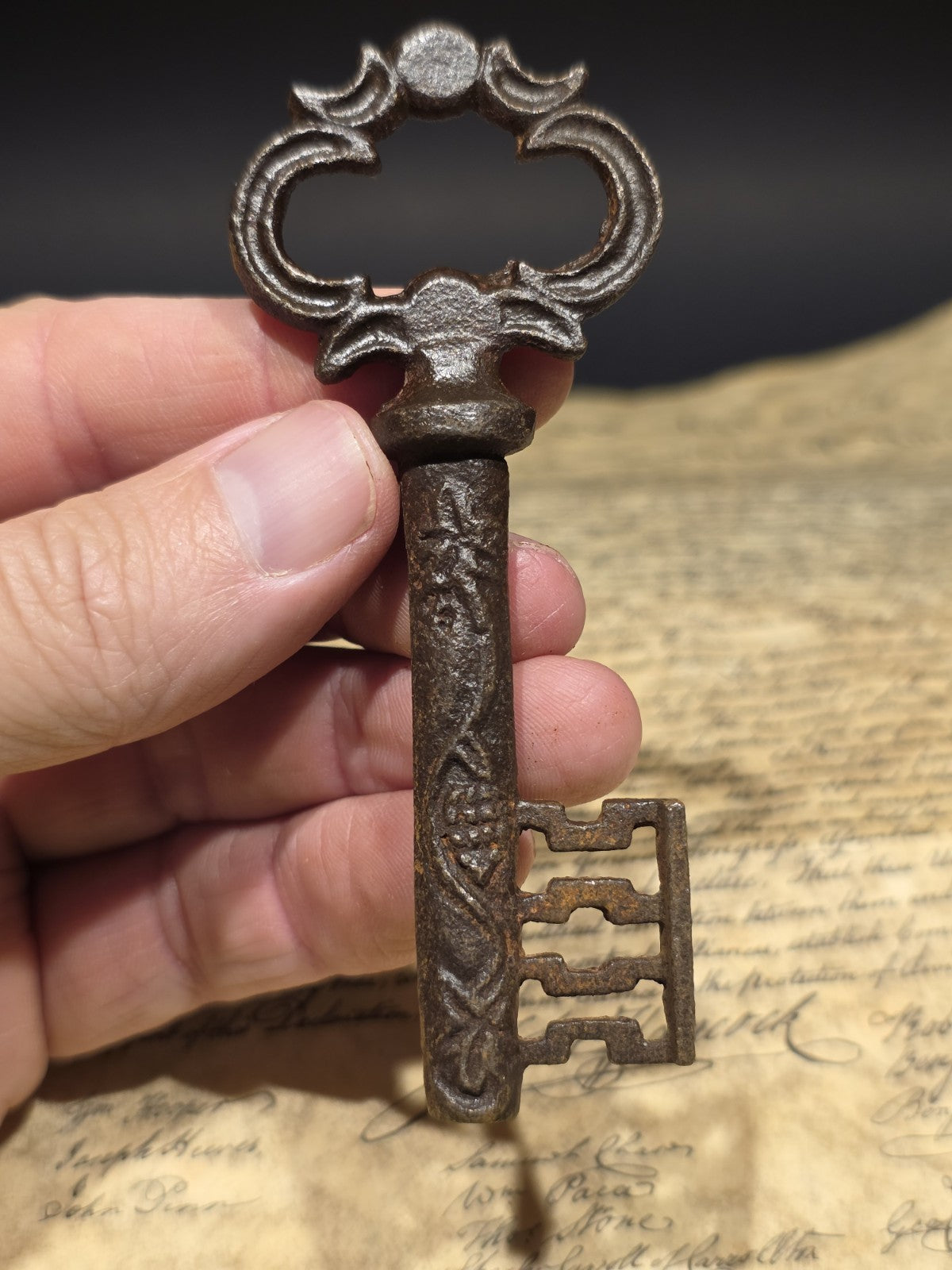 4" Antique Style Iron Large Skeleton Church Key