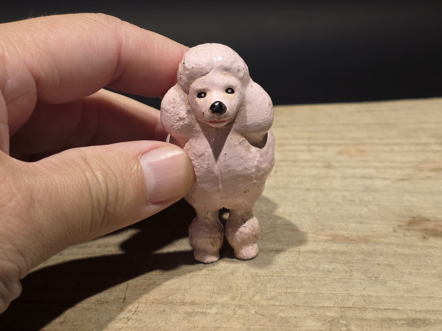 Cast Iron Pink Poodle Dog Figurine – Vintage Style Poodle Statue