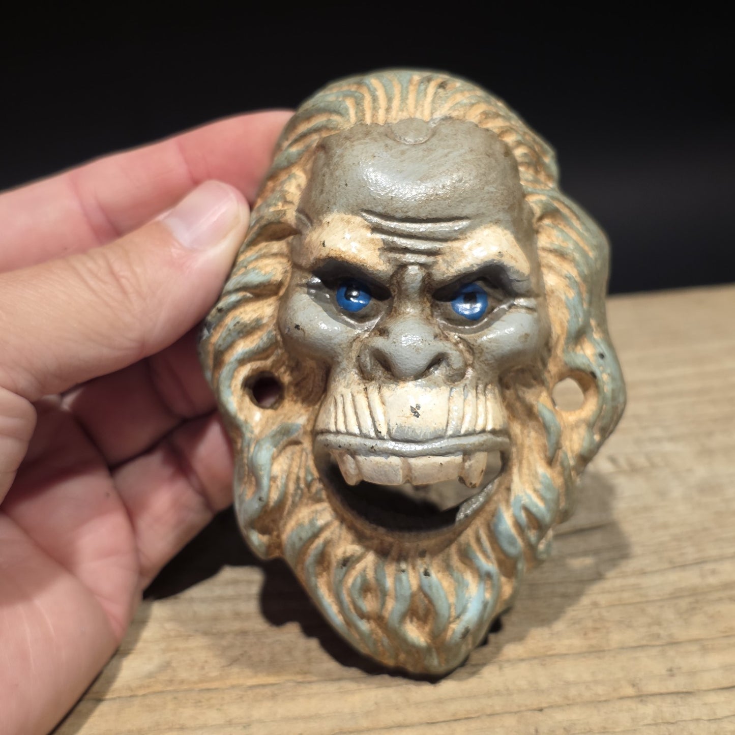 Antique Vintage Style Cast Iron Yeti Sasquatch Wall mount Bottle Opener