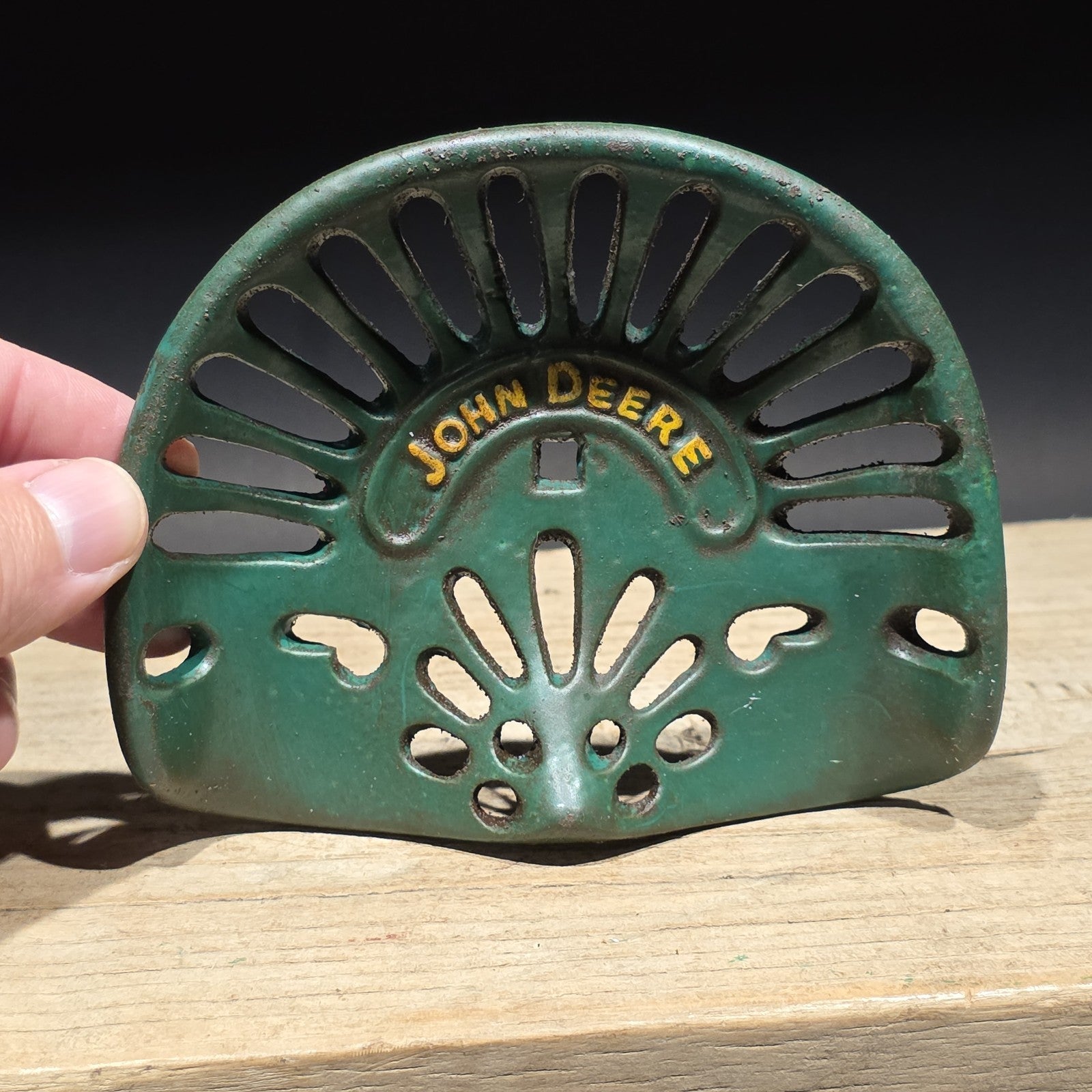 5" Antique Vintage Style Cast Iron John Deere Miniature Tractor Seat Sample