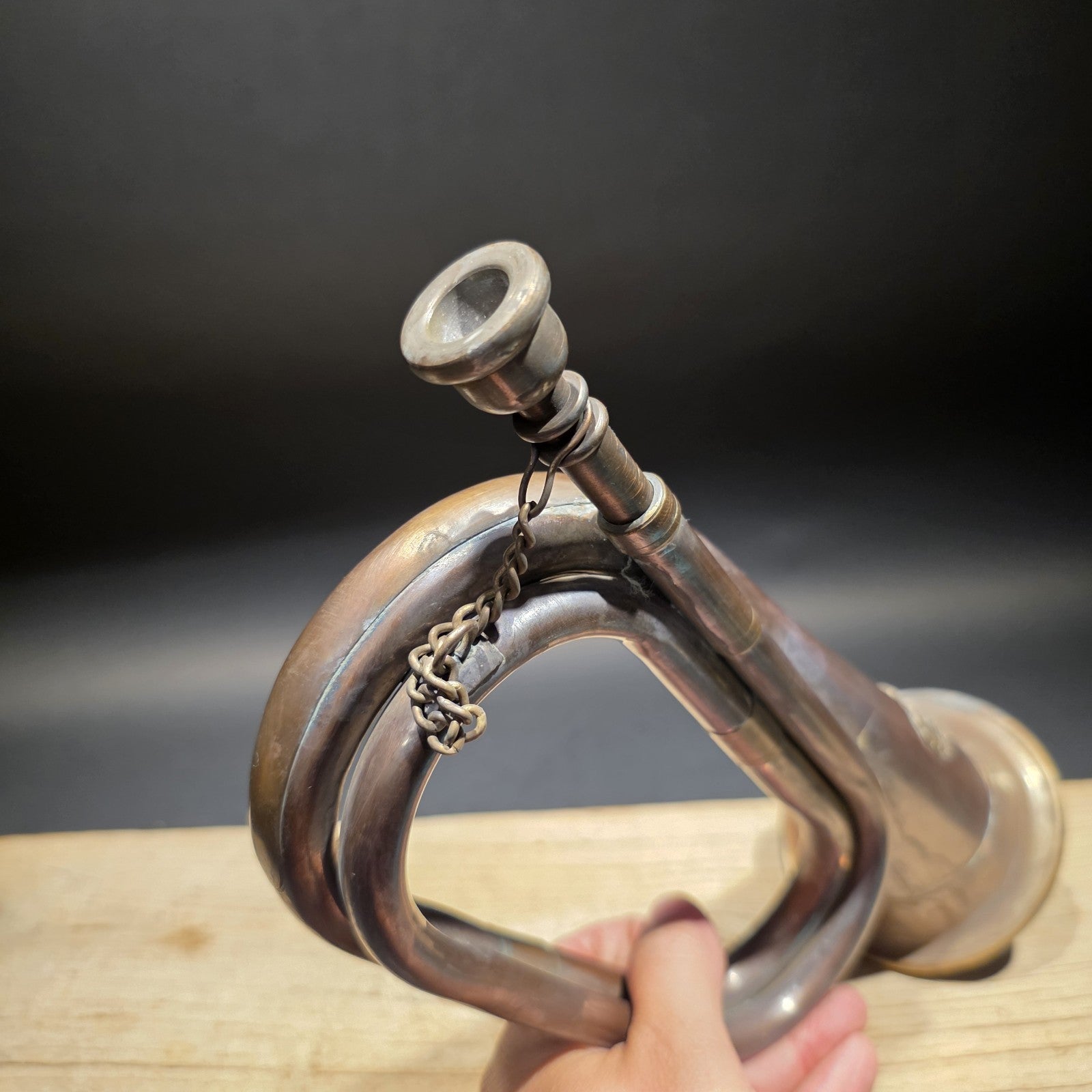 12" Antique Style Civil War Confederate CSA Bugle Copper Brass Signal Horn