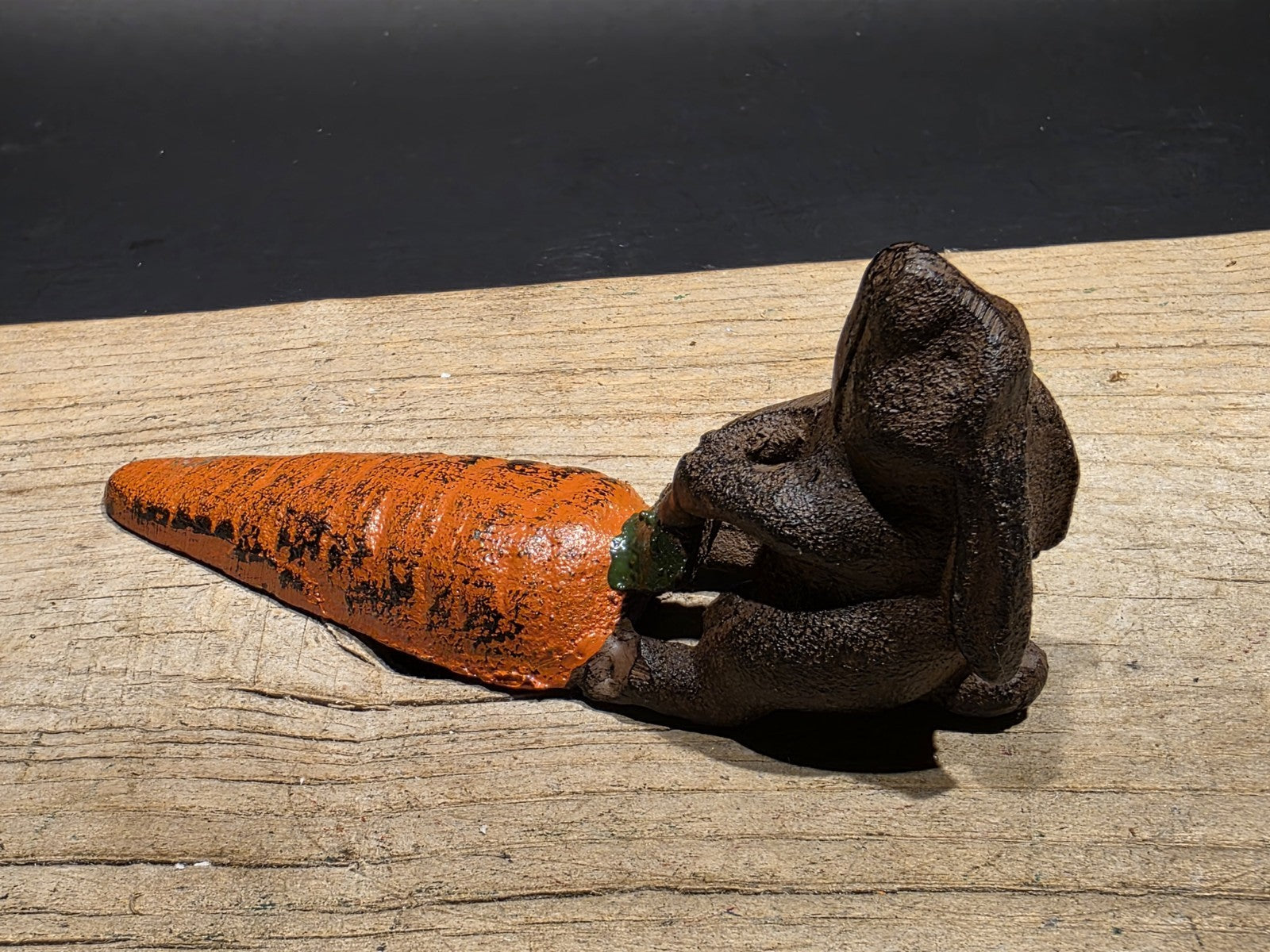 Antique Vintage Style Cast Iron Door Stop Rabbit Hare Wedge