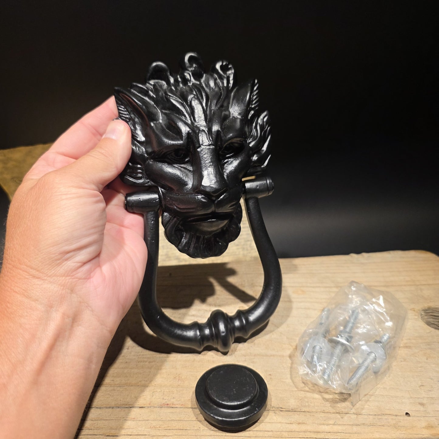 Cast Iron Lion Head Door Knocker – Victorian Style Entry Hardware