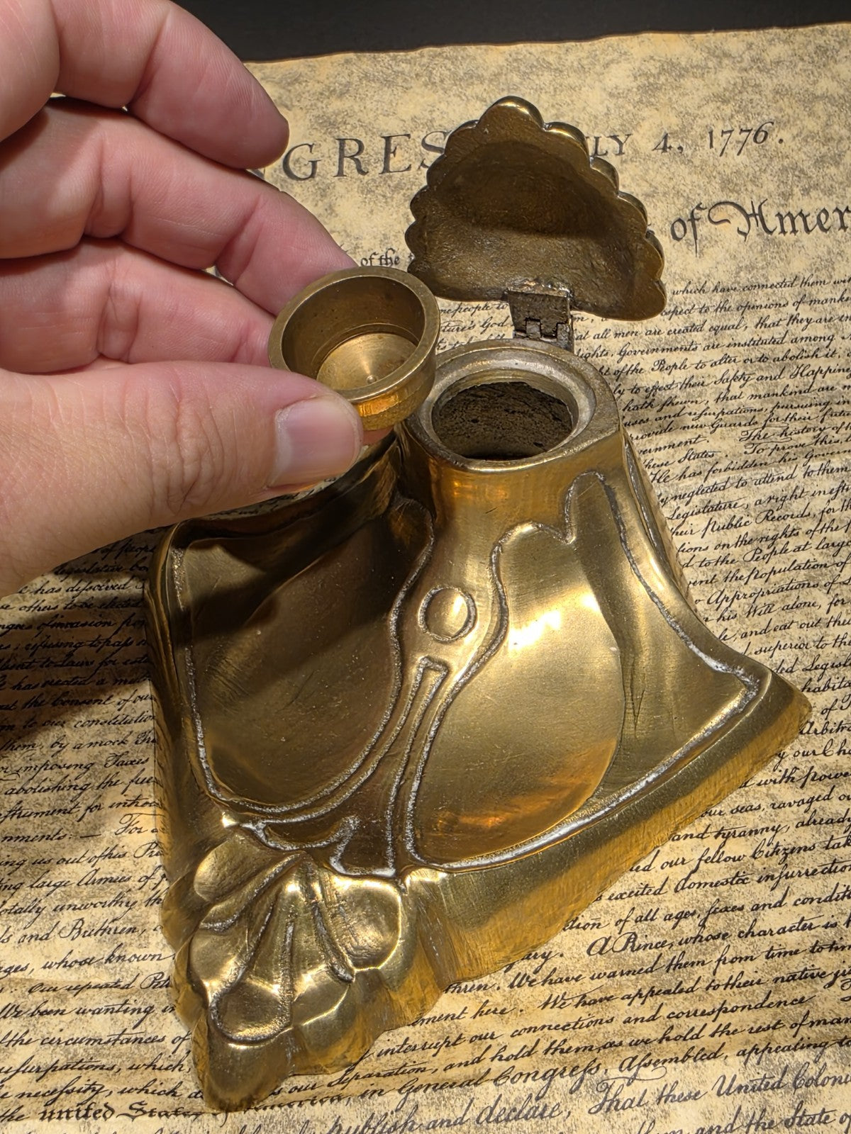  Brass Inkwell Ink pot Bottle Vintage Antique Style