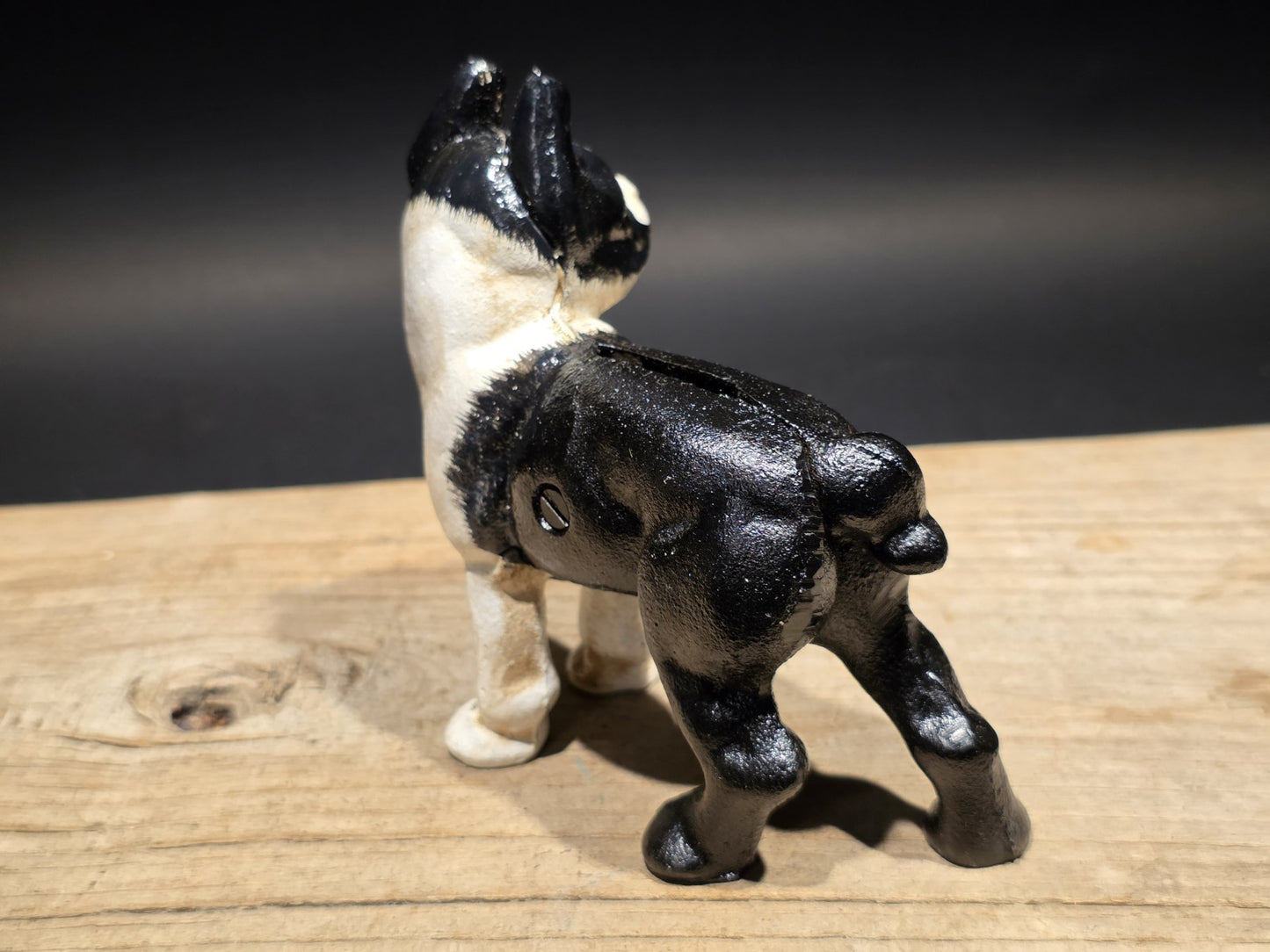5" Antique Style Cast Iron Boston Terrier Dog Door Stop Coin Bank